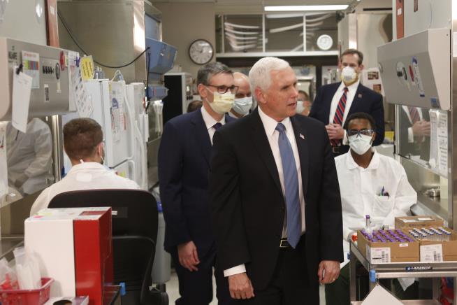Mike Pence Ignores Mask Rule on Mayo Visit