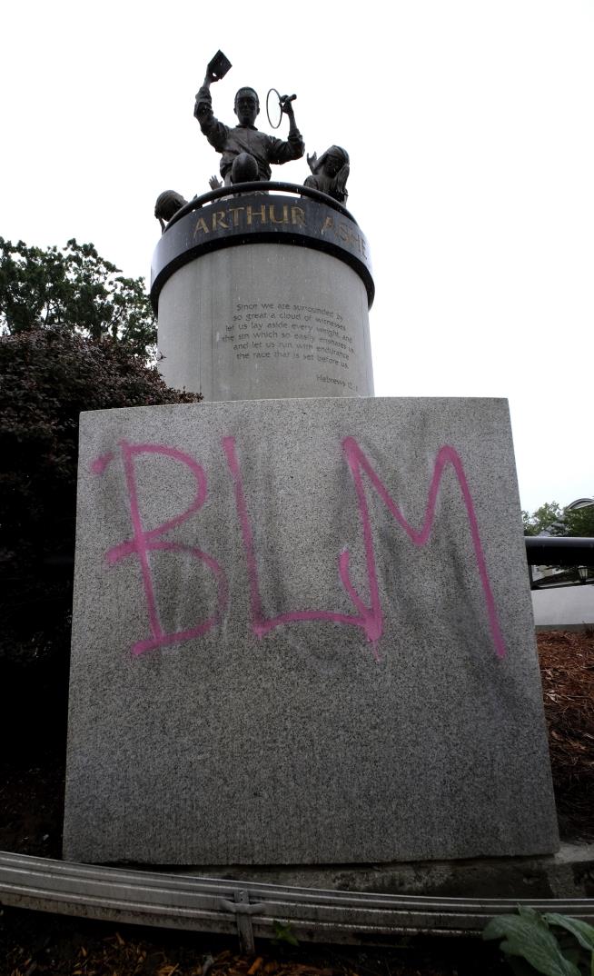 Arthur Ashe Statue Defaced With 'White Lives Matter'