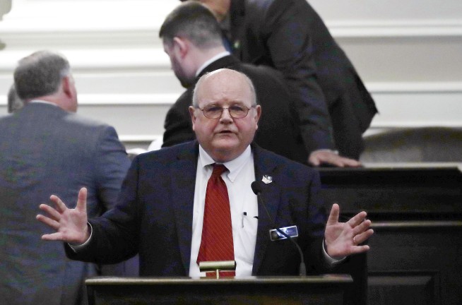 Dick Hinch died Wednesday, Dec. 9, 2020 just a week after he was sworn in as leader of the state’s newly Republican-led Legislature. He was 71. (AP Photo/Charles Krupa)