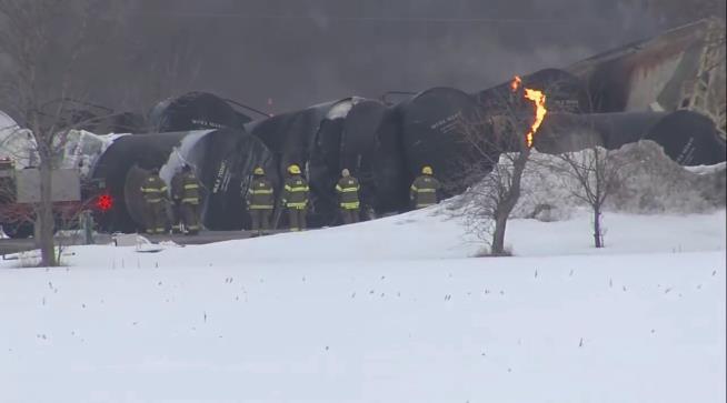 Another Train Flies Off the Tracks in Fiery Accident