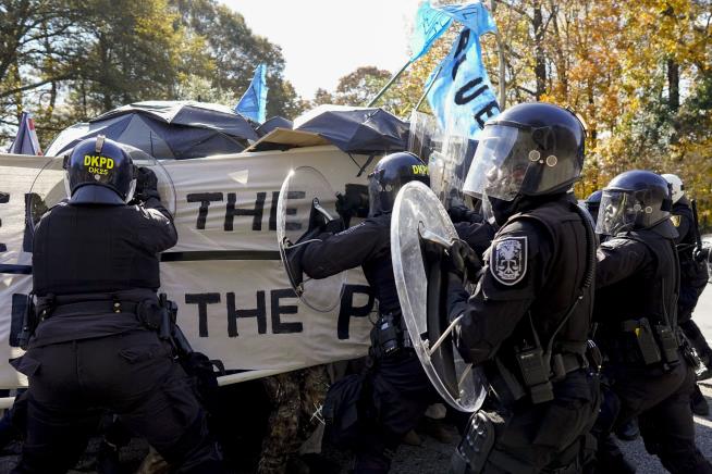 Police Site Protest Turns Violent