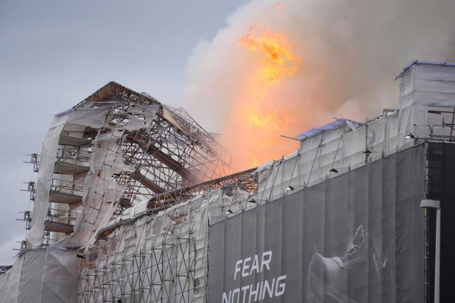 Fire Rages Through Iconic Danish Building