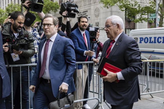 Across the Street From Trump, Bob Menendez Goes on Trial