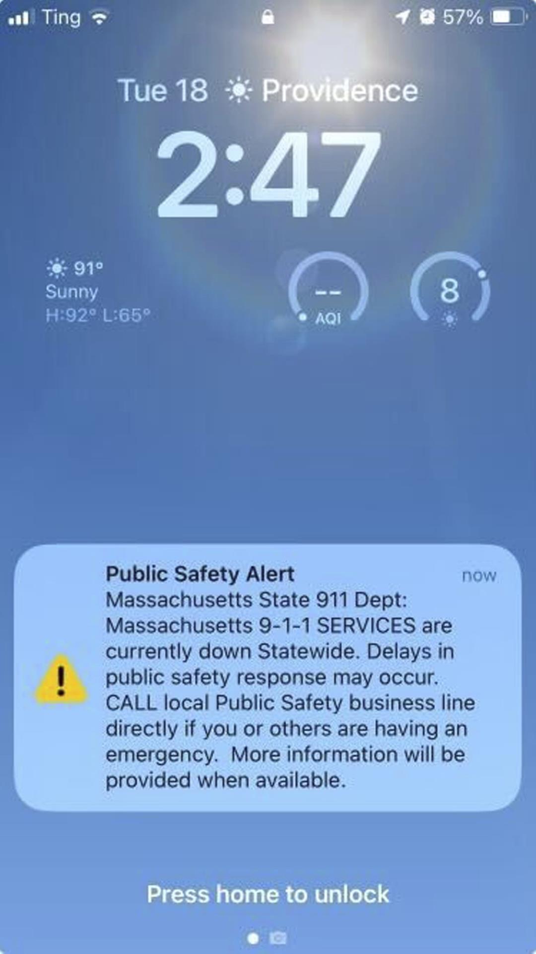911 System Restored in Massachusetts