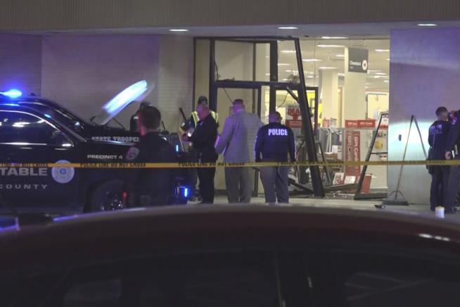 Pickup Fleeing Police Drives Through Texas Mall