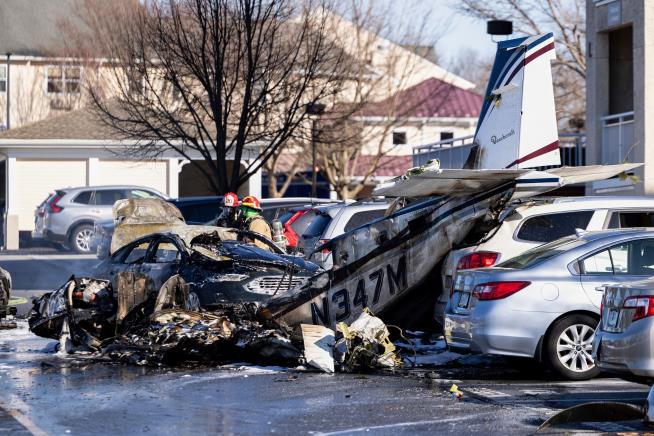 Plane Crashes Into Pennsylvania Parking Lot