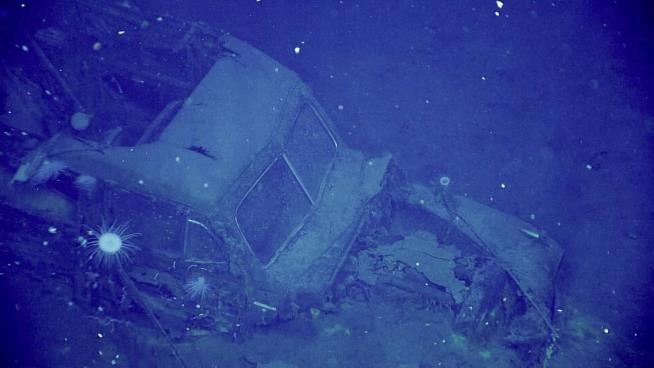 Mystery Surrounds Sunken Aircraft Carrier's Lone Car