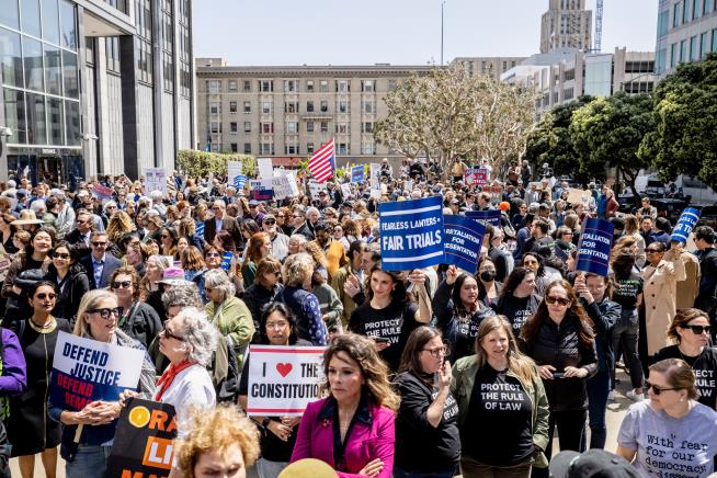 Judges, Lawyers, Supporters Protest Trump's Attacks