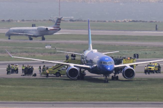 Plane Leaves Runway in Boston