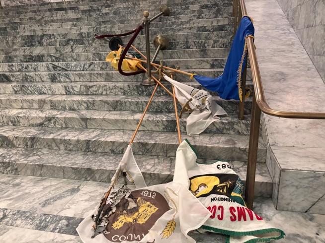 Intruder Vandalizes Washington State Capitol