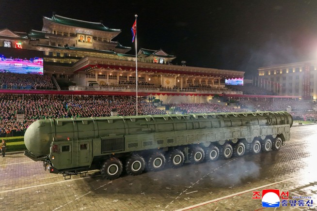 North Korea Rolls Out New ICBM for Parade