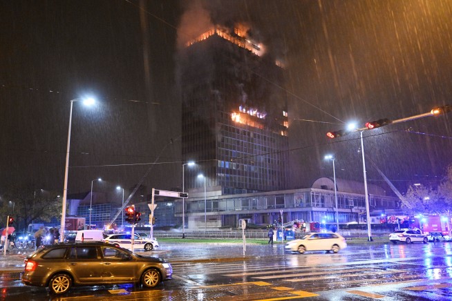 Huge Fire Destroys Landmark Croatian Tower