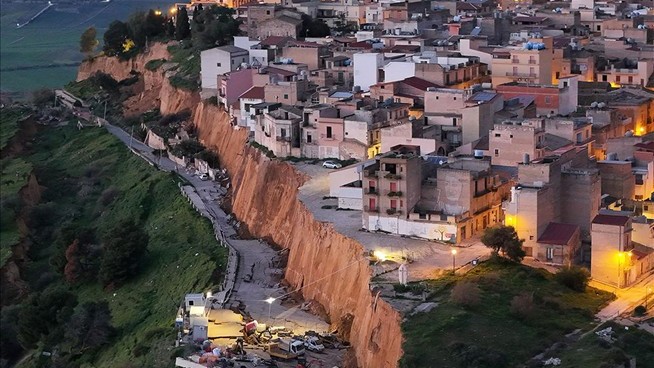 A Landslide Takes a Town's Edge With It