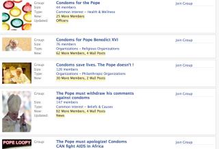 Facebook Users to Deluge Pope With Condoms