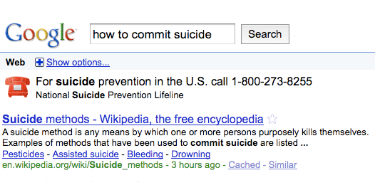 Google Doesn't Want You to Kill Yourself