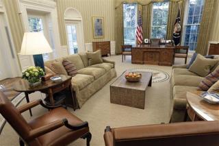 Obama Redecorates Oval Office