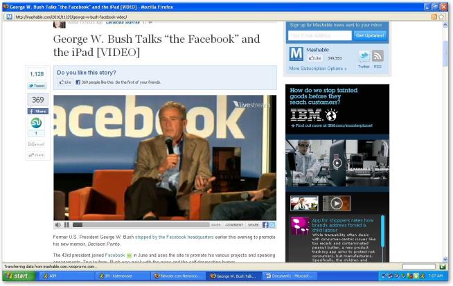 George W.: Why I Love 'the Facebook'