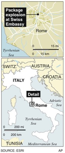 Dual Blasts Reported at Swiss, Chilean Embassies in Rome