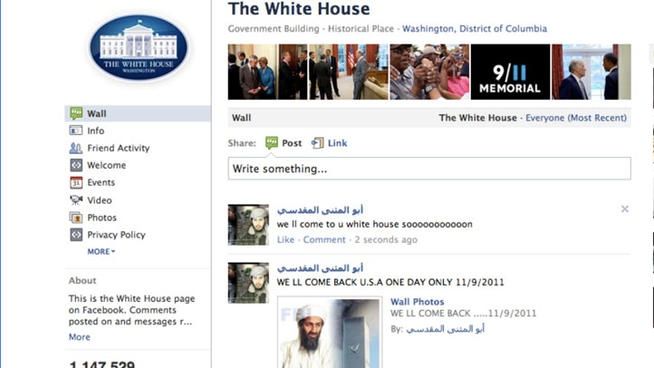 Threats Left on White House Facebook Page
