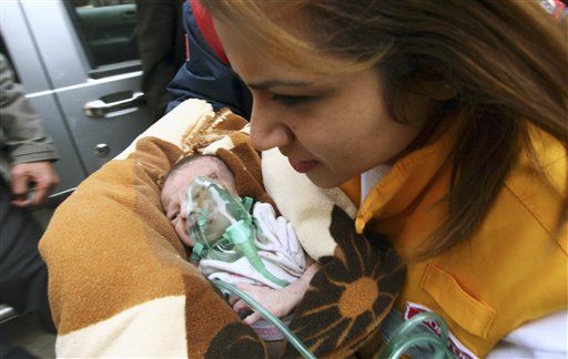 Earthquake Rescuers Pull 2-Week-Old Baby Alive From Rubble