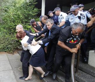 PM Loses Shoe in Australia Day Protest