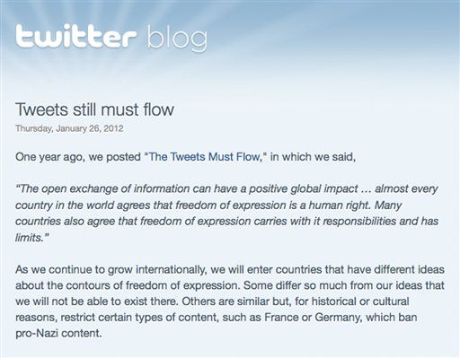 Twitter Caves to Nations to Restrict Content