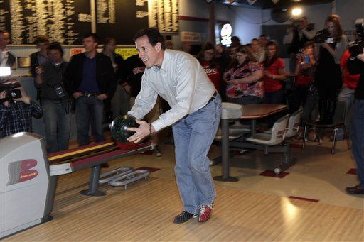 Santorum Warns Guy Not to Use Pink Bowling Ball