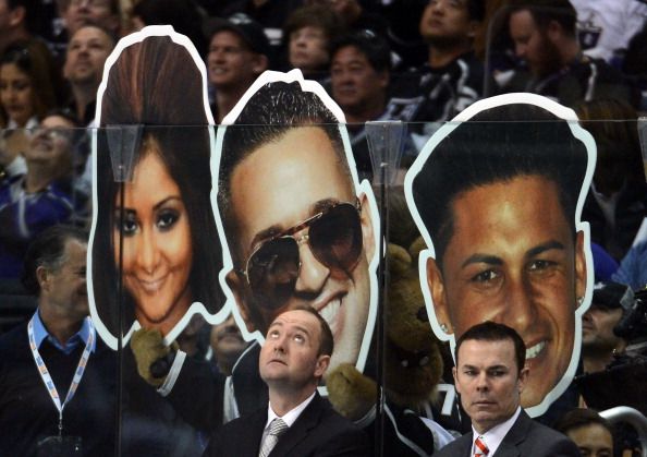 Kings Fans Taunt Devils With Jersey Shore Heads