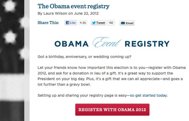 White House Would Like Your Wedding Gifts