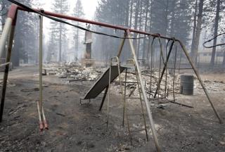 Wildfire Guts Homes Near Tahoe