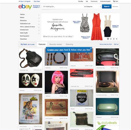 eBay Redesign Borrows From Pinterest