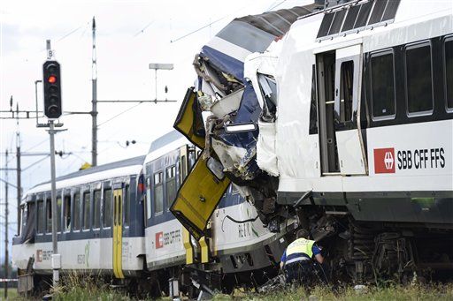 Two Trains Collide Head-On in Switzerland