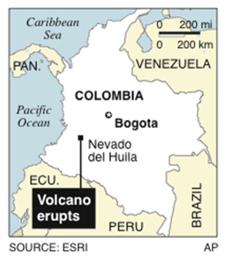Colombian Volcano Sends 15,000 Fleeing