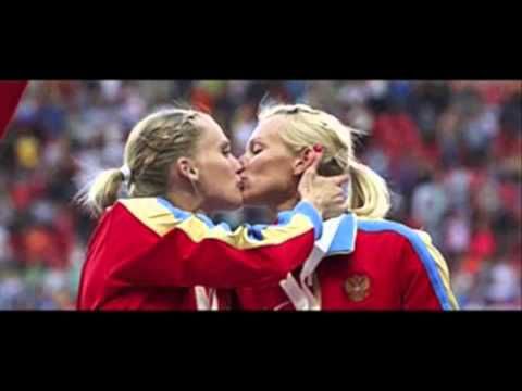 Gay-Rights Protest? Russian Runners Kiss