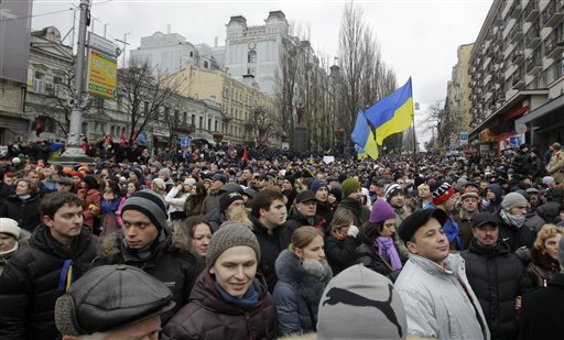 Tens of Thousands March in Ukraine Protests