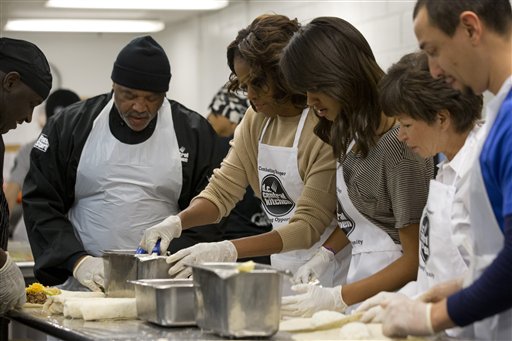 Obamas Celebrate MLK Day at Soup Kitchen
