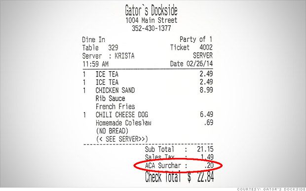Restaurant Chain Adds Surcharge for ObamaCare