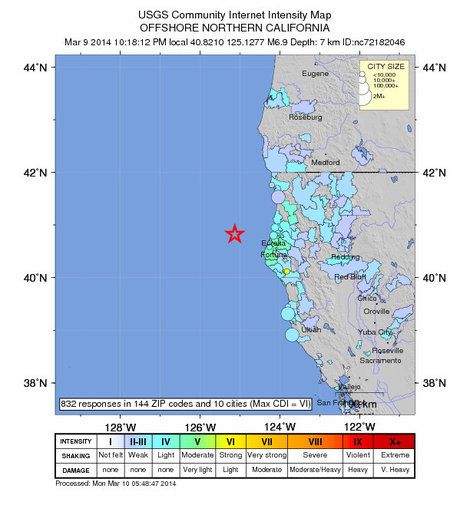Strong Quake Strikes Off N. Calif. Coast