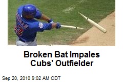 Broken Bat Impales Cubs' Outfielder