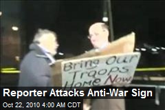 BBC Reporter Attacks Anti-War Sign