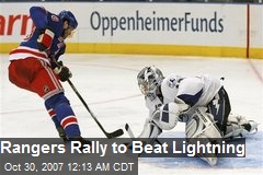 Rangers Rally to Beat Lightning
