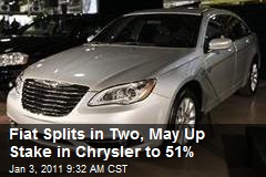 Fiat Splits in Two, May Up Stake in Chrysler to 51%