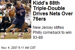 Kidd's 88th Triple-Double Drives Nets Over 76ers
