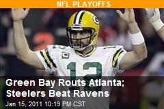 Green Bay Routs Atlanta; Steelers Beat Ravens
