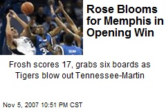 Rose Blooms for Memphis in Opening Win