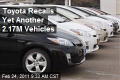 Toyota Recalls Yet Another 2.17M Vehicles