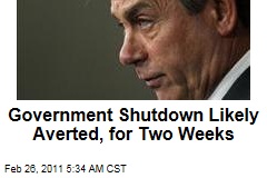 Government Shutdown Likely Averted, for Two Weeks at Least, With John Boehner's Two-Week Budget Measure