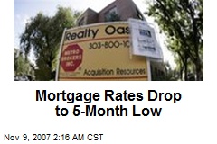 Mortgage Rates Drop to 5-Month Low