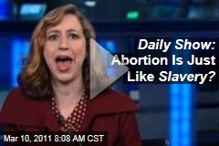 The Daily Show's Jon Stewart, Kristen Schaal, Larry Wilmore Take on Abortion-Slavery Comparisons (Video)