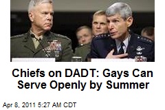 Chiefs: DADT Repeal Going Better Than Expected